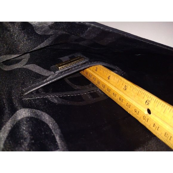 Banana Republic Grass Weave Black Leather Trim Clutch Wallet Envelope Purse 12" - Picture 11 of 12